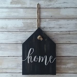 Wooden HOME sign